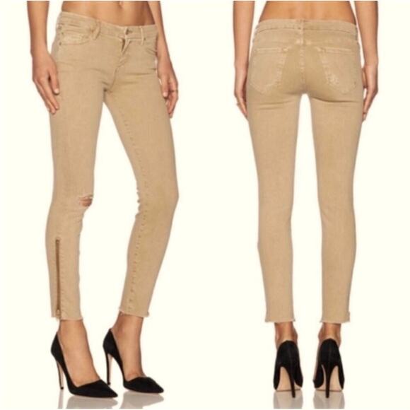 Mother Jeans Looker burlap Raw Hem
Tan Distressed Ankle Jean size 26 - Picture 2 of 13